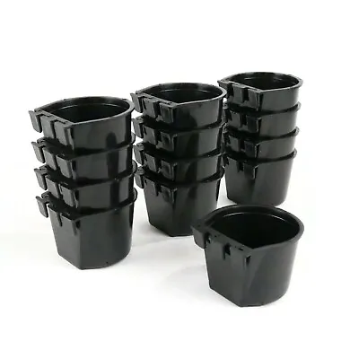 (Pack Of 12) Black Cage Cups For Chickens Dogs Pheasants Rabbits Feed & Water • $23.99