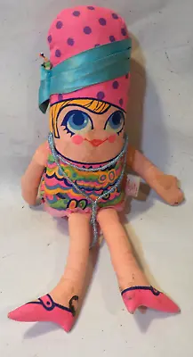 Vintage Mattel Roaring 20s Talking Flo Doll Pink Blue Necklace Pull String Plush • $20
