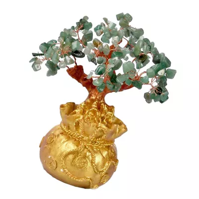  Aventurine Jade Money Bag Tree Tabletop Decor Feng Shui Ornaments • £15.35