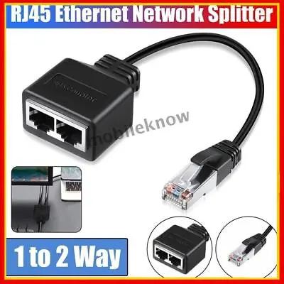 Gigabit Ethernet Splitter RJ45 LAN Ethernet Cable Splitter Cable Ethernet Socket • $11.30