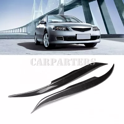 2X For Mazda 6 Mazda6 Carbon Fiber Headlight Eyebrow Eyelid Cover Trim 2002-2008 • $45.59