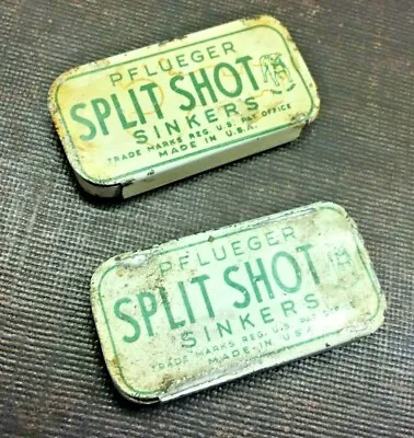 Vintage Pflueger Split Shot Sinkers Fishing Weights - Empty Tin Box Lot Of 2  • $7.25