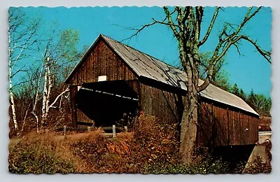 Covered Bridge West Woodstock Vermont Vintage Postcard A50 • $4.48