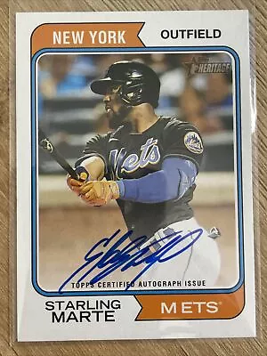 2023 Topps Heritage High Number Starling Marte Autograph Card ROA-SM Mets • $9.50