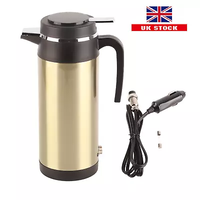 12V Stainless Steel Portable Electric Kettle Car Travel Water Heater Pot • £22.18