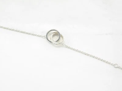 £194.46 • Buy Tiffany And Co Sterling Silver Link Bracelet Interlocking Circles
