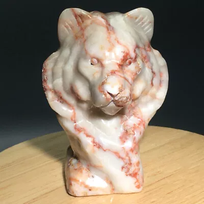 108g Natural Crystal.Red Lace Stone.Hand-carved.Exquisite Tiger Head Sculpture • $0.01