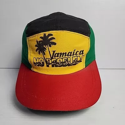 Vtg 5 Panel Cap Jamaica Color Block No Problem Vacation Souvenir Snapback Hat • $11.96