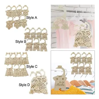 7Pcs Wooden Baby Closet Dividers Nursery Decor Baby Furniture Infant Wardrobe • £8.94