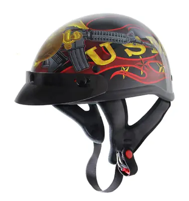 JWM United States Marine Corp (USMC) Motorcycle Half Helmet - Size Large • $55