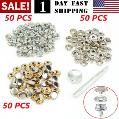150PCS Stainless Steel Boat Marine Canvas Fabric Snap Cover Button & Socket Kit • $13.49