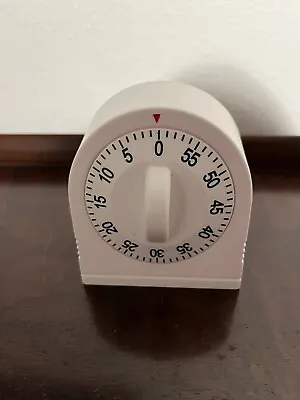 Minute Kitchen Timer White Windup EUC Vintage Working  • $4