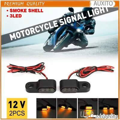 2pcs Mini LED Motorcycle Turn Signals Indicator Amber Blinker Light Universal US • $12.99