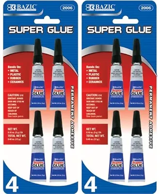 8-Pack Super Glue Super Strength [Bonds On Metal/Plastic/Rubber/Ceramic] • $9.99