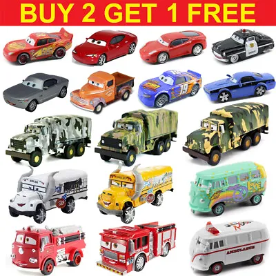 Disney Pixar Cars 1:55 Autos McQueen&Army Truck Diecast Metal Model Kid Gift New • $8.12