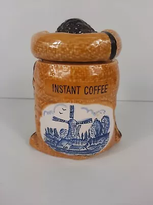 Vintage Mid Century Novelty Coffee Cannister Jar With Cork Closure  • $38
