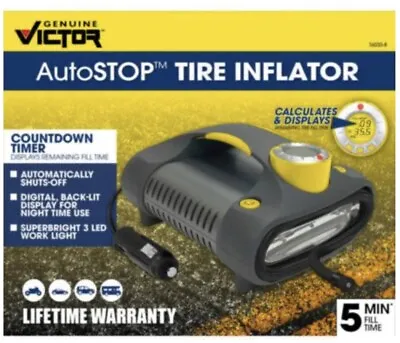 12V Victor Autostop Tire Inflator  Portable Plugs Into Car Auxiliary Outlet • $21.99