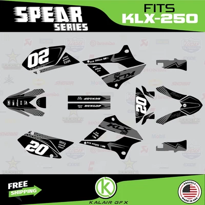 $79.99 • Buy Graphics Kit For Kawasaki KLX250 (2008-2020) KLX 250 Spear Series - Grey