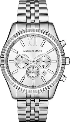 MICHAEL KORS MK8405 Lexington Chronograph Silver Dial Men's Wrist Watch 45mm • $104.49