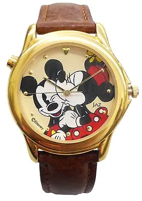 Disney's Mickey & Minni E Musical Analog Watch / Gold Case / Leather Strap  • $350