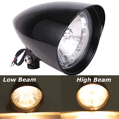 5 3/4  Motorcycle Black Big Bullet Headlight For Har-ley Chopper Touring Custom • $76.09