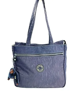 £39.80 • Buy Kipling Unisex Purple Nylon Large Tote Shoulder Bag Troy Monkey Travel School 