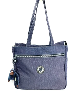 £41.06 • Buy Kipling Unisex Purple Nylon Large Tote Shoulder Bag Troy Monkey Travel School