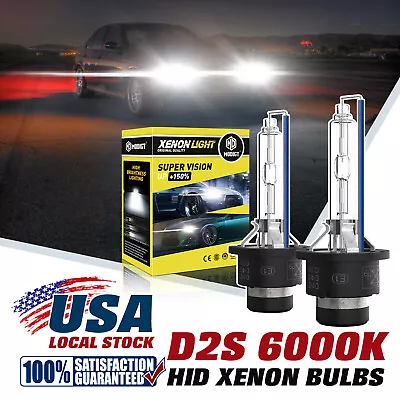 Set Of 2 D2S 6000K White HID Xenon Headlight Light Bulbs OEM Replacement Philips • $16.99