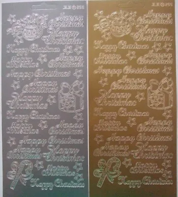 £2.55 • Buy 2 Sheets Of Happy Christmas Peel-offs With Emblems  Gold And Silver 32 In Total