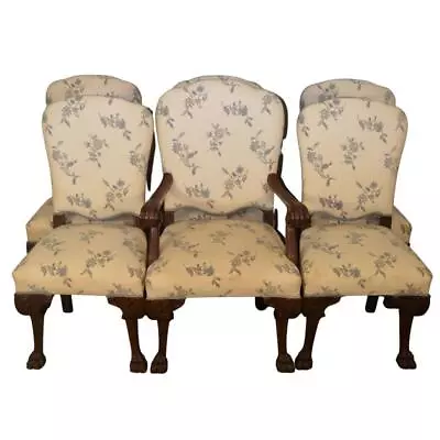 Antique Walnut Dining Room Chairs Massive Set Of 6 #21637 • $1950