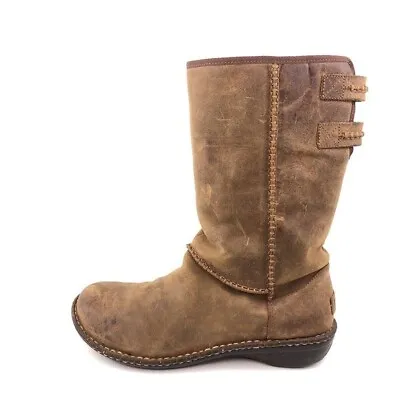 UGG Australia Haywell Winter Boots Womens Size 10 EUR 41 Brown Leather Sheepskin • $95