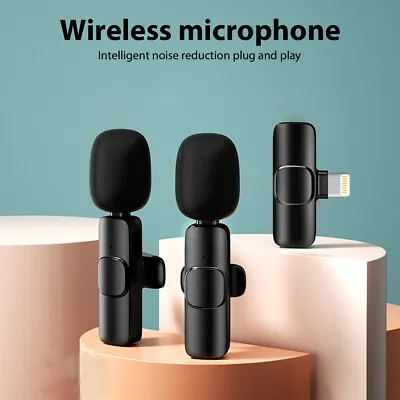 Mini Wireless Lavalier Microphone Mic Phone For IPhone Type C Recording Vlog UK • £9.59