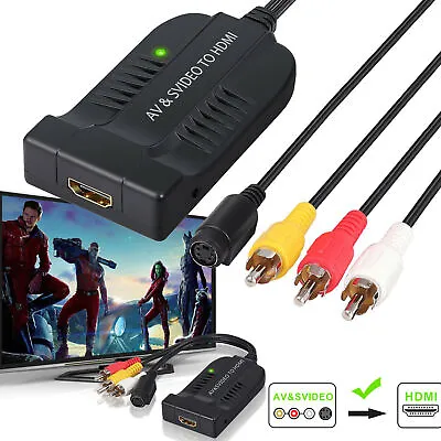 £14.21 • Buy HDMI To Male AV/S Video Adapter 1080P Video Converter Box With AV Svideo Cable