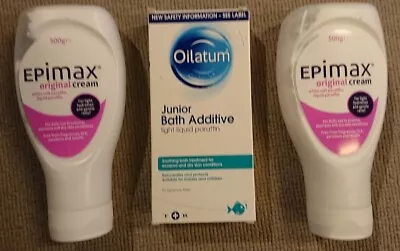 2 X Epimax Cream (500g) + Oilatum Bath Additive (300ml) For Eczema Psoriasis • £15.99
