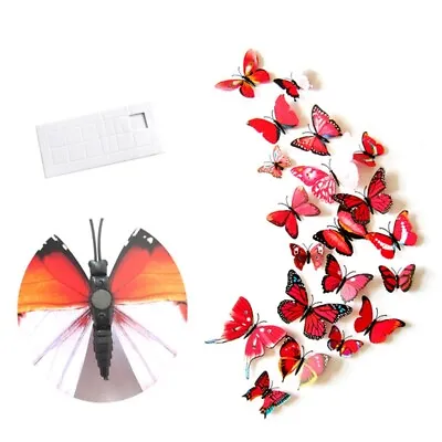 $12.21 • Buy 12PCS 3D Butterfly Wall Stickers Room Removable DIY Decal Art Home Decoration