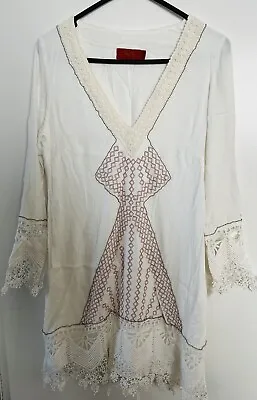 Tigerlily Size 10 AU White Long Sleeved Dress Pre Owned Good Condition • $29.95