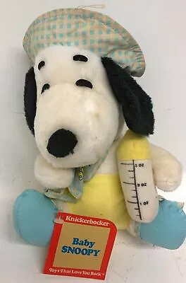 Vintag Plush Baby SNOOPY Doll/Toy With Hat Baby Bottle And Bib By Knickerbocker • $4.99