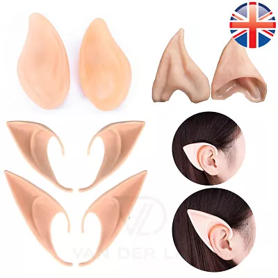 £6.98 • Buy Elf Ears Easy Fit Latex Halloween Party Hobbit Spock Fancy Dress Costume