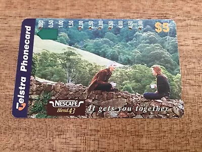 VINTAGE 1990’s Telecom Australia Phone Card - NESCAFÉ BLEND 43 • $9