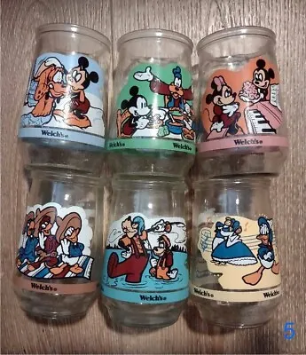 Disney Video Favorites - Welch's Jelly Glass Jars (empty) Complete Set Of 6 • $32