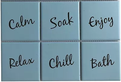 £2.54 • Buy Bathroom Tile Stickers Decals Wall Vinyl Waterproof Tiles Relax Soak Bath Calm