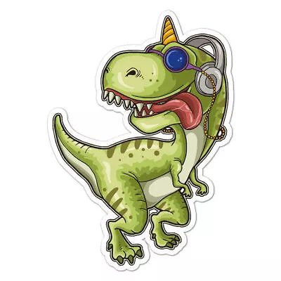 T-Rex Unicorn Headphones Sticker • $3.96