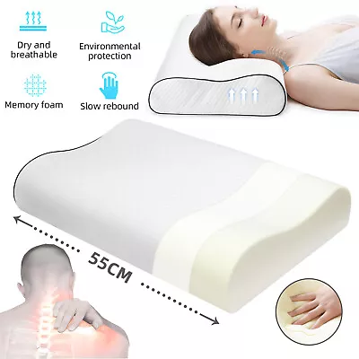 Memory Foam Neck Pillow Health Care Cushion Support Rebound Contour Pain Relief • $50.90