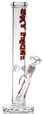 15  SKY HIGH 5MM BOROSILICATE Glass Water Pipe Bong Hookah Tube - Orange Camo • $69.99