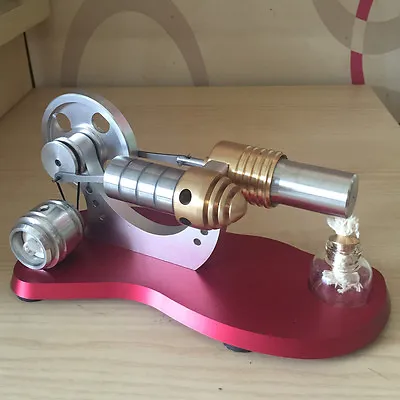Novely Hot Air Stirling Engine Model Micro Motor Power Generator Engine W/ LED • $49.99