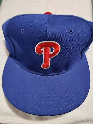 Vintage New Era Hat Phillies MLB Diamond Collection Wool Fitted USA 7 3/8 • $39.95