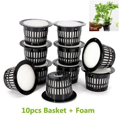 Vegetable Hydroponic Plant Grow Net Cup Planting Basket Nursery Pots Mesh Pot • £4.44