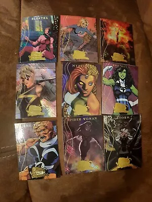 '08 Marvel Masterpieces Series 2  (Fleer) HEROINES Set Of 9 FOIL Cards (MH1-MH9) • $17.95