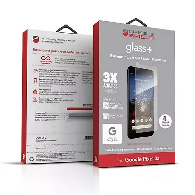 $24.95 • Buy Zagg Invisible Shield Glass+ For Google Pixel 3a Smudge Proof Clr New 200103358