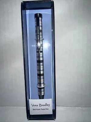 NIB Vera Bradley Twist Ball Point Pen Black Ink Refill Capable - PERFECTLY PLAID • $13.99